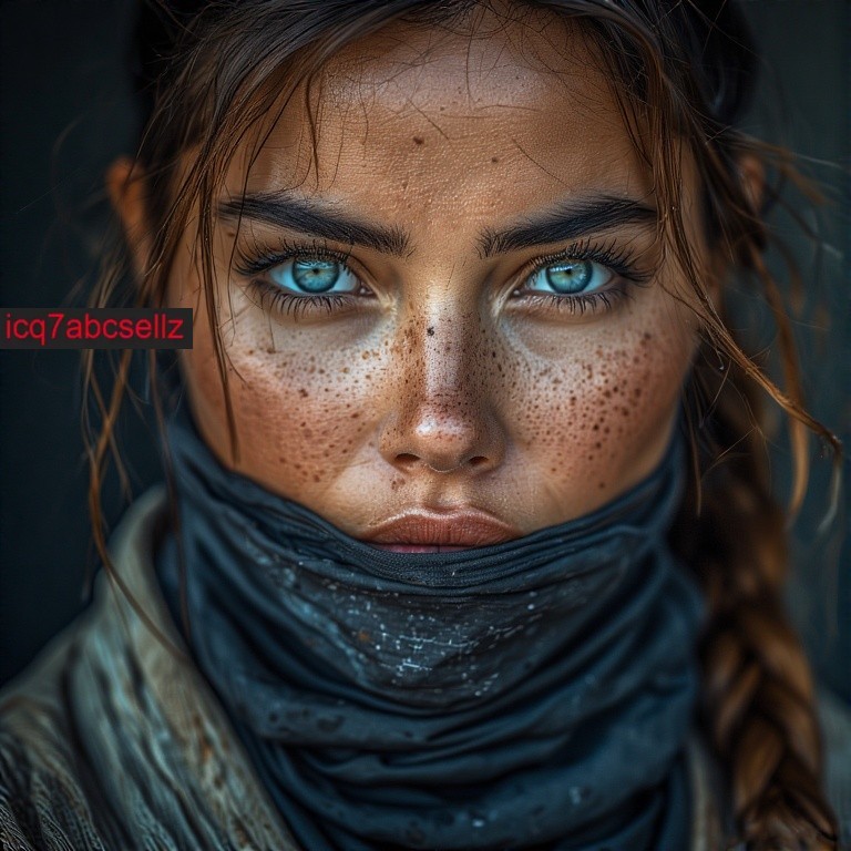 Digital Image – Wallpaper Background Art – Warrior with Beautiful Eyes