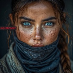 Digital Image – Wallpaper Background Art – Warrior with Beautiful Eyes