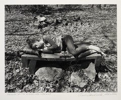 Charles Fendrock Silver Gelatin Large Format Photograph Bench w/ Sleeping Woman