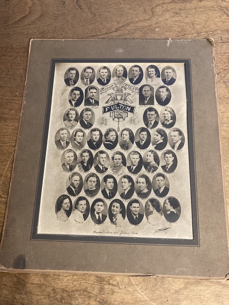 1935-1936 Fulton Ky Senior Class Albumen Photo Gardner Studios Fulton KY