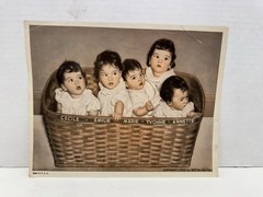 Story of the Dionne Quintuplets Book 1935 & Color 8×10 Photograph 1936 USA