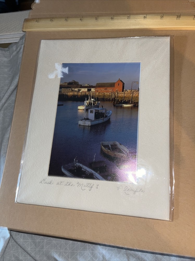 Dusk at the Motif 1 Rockport Massachusetts 8 x 10″ SIGNED Matted Photograph