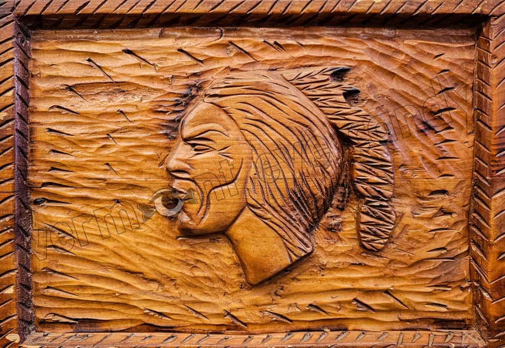 Native American Wood Carving Indigenous Face Instant DOWNLOAD Print at Home