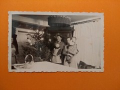 Vintage Photo Antique Family Christmas Xmas Tree Lamp Xmas Family Old Photo