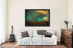 Thunderstorm Over Field Stormy Oklahoma Nostalgic Farm Country Photography Print