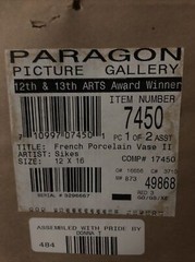 Set of 2 Paragon Picture Gallery French Porcelain Vases Framed Matching Frames