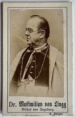 orig. CDV photo Dr. Maximilian von Lingg, bishop of Augsburg around 1880 priest