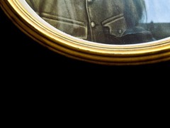 Antique Photograph Pair Back Glass in Real Wood Frame Nostalgic Beautiful 45x35cm