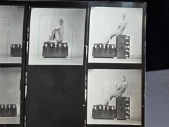 NEWLY FOUND! Hendrickson PHOTO Contact Sheet Proof JULIET PROWSE POSING ON CHEST