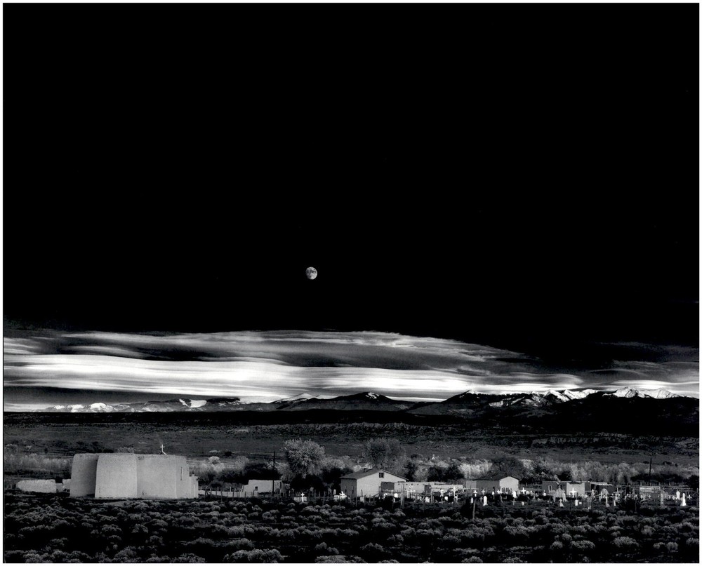 1941 1990s Ansel Adams Moonrise Hernandez New Mexico Large Art Photo