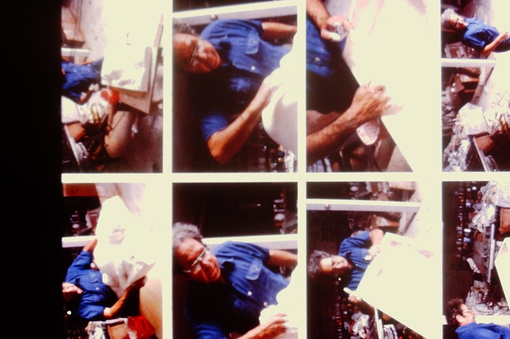 Vintage Art History 35mm Glass Slide George Segal at Work on Relief