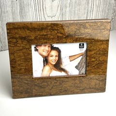 Faux Burl Wood Like Cupecoy Design Wide Picture Frame Walnut Wall/Free Standing