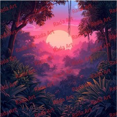4 Set Pink Sunrise Sunset Nature Digital Art Ai Download Mobie Phone Wallpaper