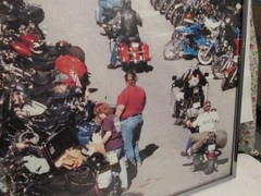 FRAMED 18X23 VINTAGE 1998 PHOTOGRAPH PHOTO STURGIS SD MOTORCYCLE RALLY DOWNTOWN