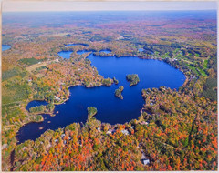 Greater Bass Lake, Langlade Co., Summit Lake, Wisc Aerial Photo. Frame Optional.