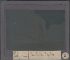 Polignac Church, Photo Glass Plate, Black & White, Positive 8.5×10 Cm