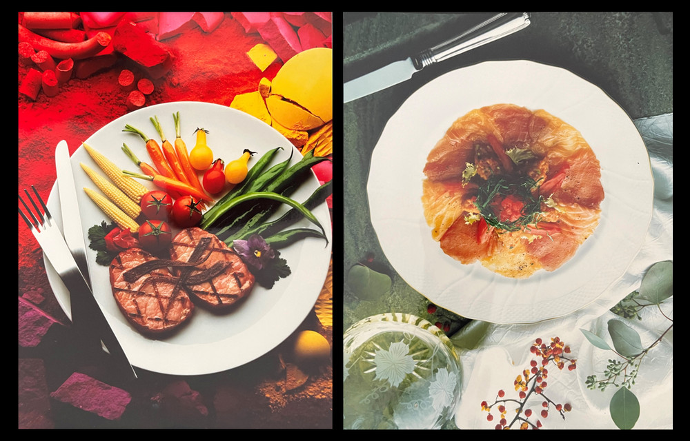 Vintage Ilfochrome Cibachrome Food Photography Set – Steak & Salmon Fine Dining