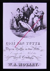 Mozart Wolfgang Amadeus Cosi Fan Tutte Title Page Old Glass Picture 8.5 x 10 cm