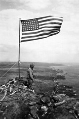 New World War II Photo: Marines with Flag on Mount Suribachi, Iwo Jima – 6 Sizes