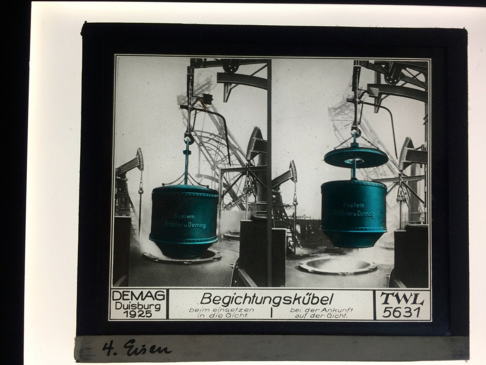 Original Old Glass Plate Duisburg Coating Tray c.1925 8,5x10cm SW Color