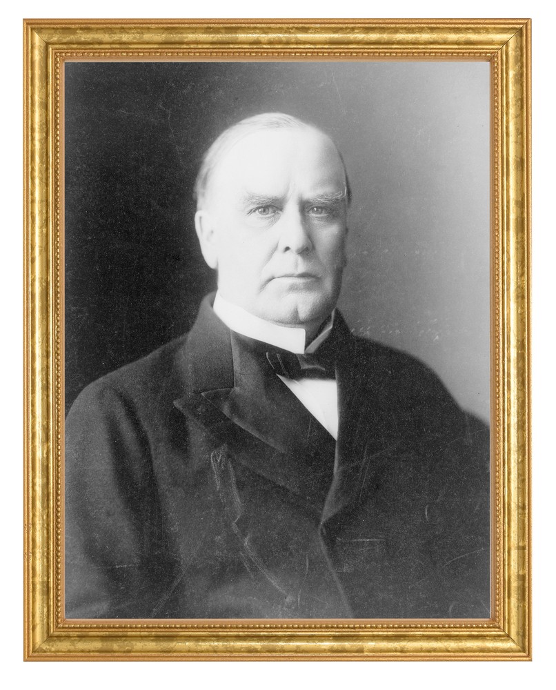 William McKinley Photograph in a Aged Gold Frame