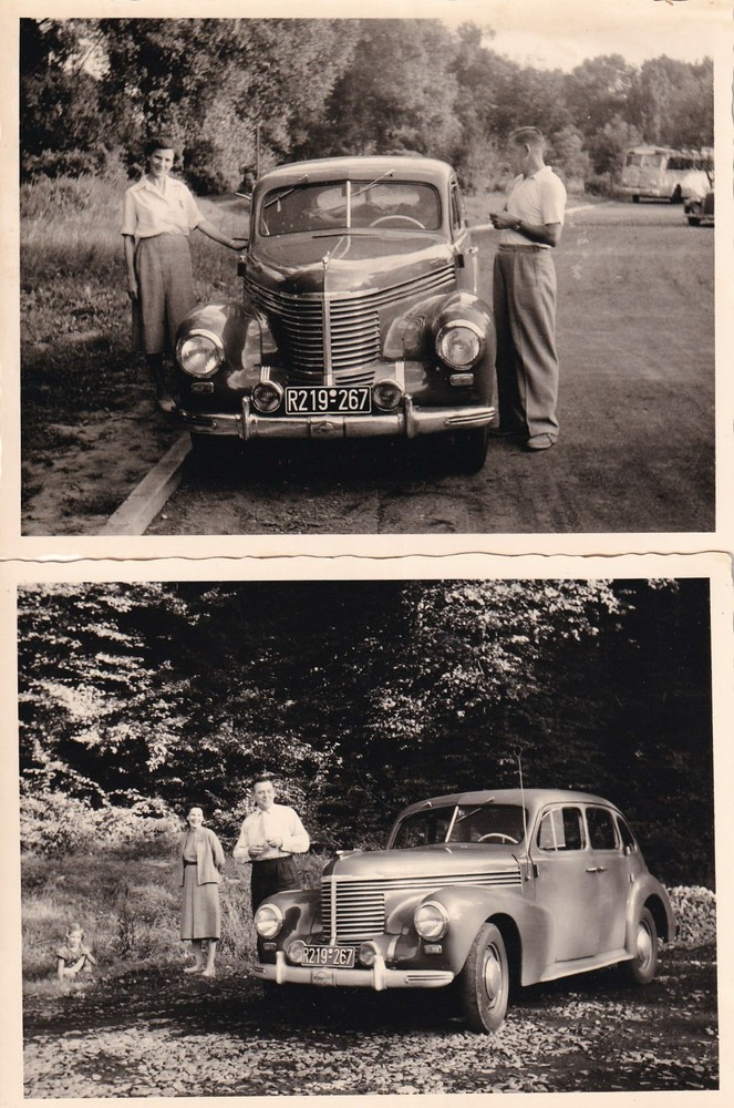 2 x Photo – People with Automobile – 1950s?