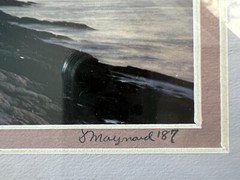 Vintage Signed Art Photograph Pemaquid Point Lighthouse Maine David Maynard 1987