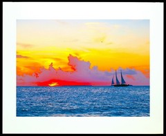 Sun Chaser 11×14″ Art Photo Photograph Print Sailing Sunset Sail Boats Beach