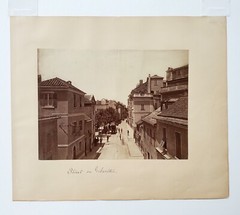 Rare 19th-Century Albumen Photograph of Street in Gibraltar – Framed