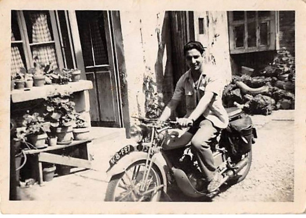 Photograph Of Man On Motorcycle 9 X 6 Cm
