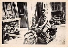 Photograph Of Man On Motorcycle 9 X 6 Cm
