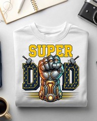 Super Dad Graphic Shirt Bundle PNG: Superhero Fist Designs for Father’s Day