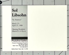 Sol Libsohn (1914-2001) Art Show Announcement Card 1988 – In America