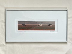 Vintage John Galbo Signed NOORD HOLLAND Panoramic Cow Pasture Art Framed Matted