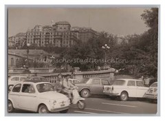 Genua Italien 1962 – Verkehr Motorroller Auto Hotel Miramare – Altes Foto