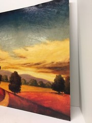 Tuscany Italy Landscape Sunset WALL ART Print Mounted On Hard Cardboard 24″x24″