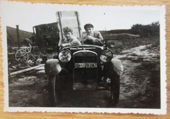 9 old photos motorcycle and car repair shop in Belzig 1930s
