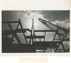 Construction cranes vintage art photo by John C. Meyers