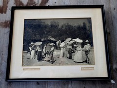 Exceptional 1958 MCM Midcentury Framed Photo Winnowing Rice Philippines SIGNED
