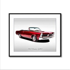 Classic Cars – 1965 Pontiac GTO Convertible – Red – Print