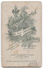 Photograph Eduard Bertel, Salzburg, portrait of a lady CDV/cabinet photo