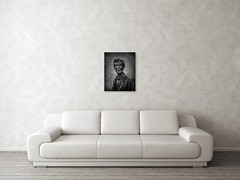 Abraham Lincoln Statue Memorial Portrait Black and White Photography Art Print