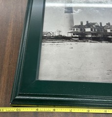 Vintage Barnegat Lighthouse Photo Keepers House NJ Hand Printed Framed Picture