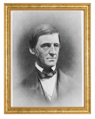 Ralph Waldo Emerson Photograph in a Aged Gold Frame