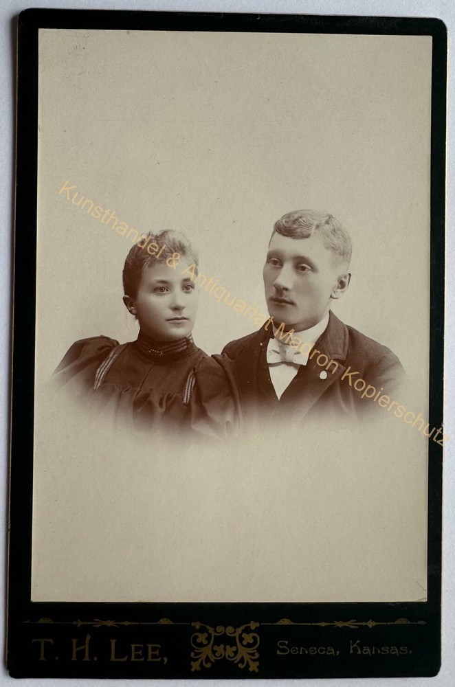 orig. KAB Cabinet Photo Photograph Picture Old Fashion Circa 1890 USA Seneca Kansas