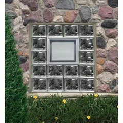 Clearly Secure 16 in x 16 in x 3 in Hopper Vent for Glass Block Windows HV1616A