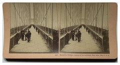 USA United States New York Brooklyn Bridge 1883 Photo Stereo Vintage Citrate