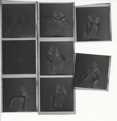 Cute Blonde in Stripe Outfit Poses HENDRICKSON Negative Photo Contact Sheet R14