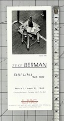 Zeke Berman (b. 1951) Art Announcement Card – Still Life Photography