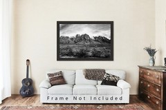 Organ Mountains Chihuahuan Desert New Mexico Black and White Photography Print